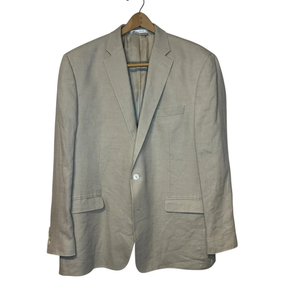 Lauren Ralph Lauren Mens Blazer Jacket Linen 2-Button Single Vent Lightweight 46